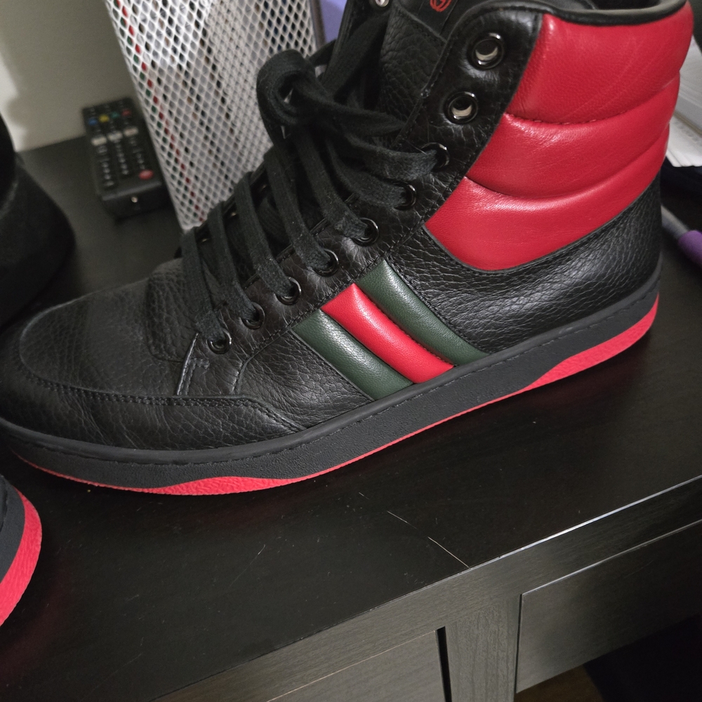 Gucci Black, Green and Red High-Top Sneakers